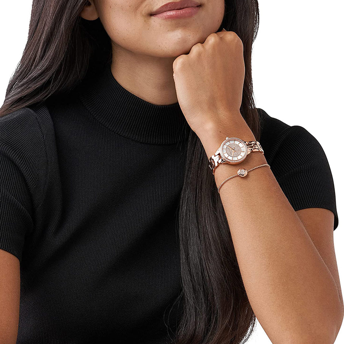 Michael Kors Mini Darci Pave Rose GoldTone Watch and Bracelet Gift Set   Galeries de la Capitale