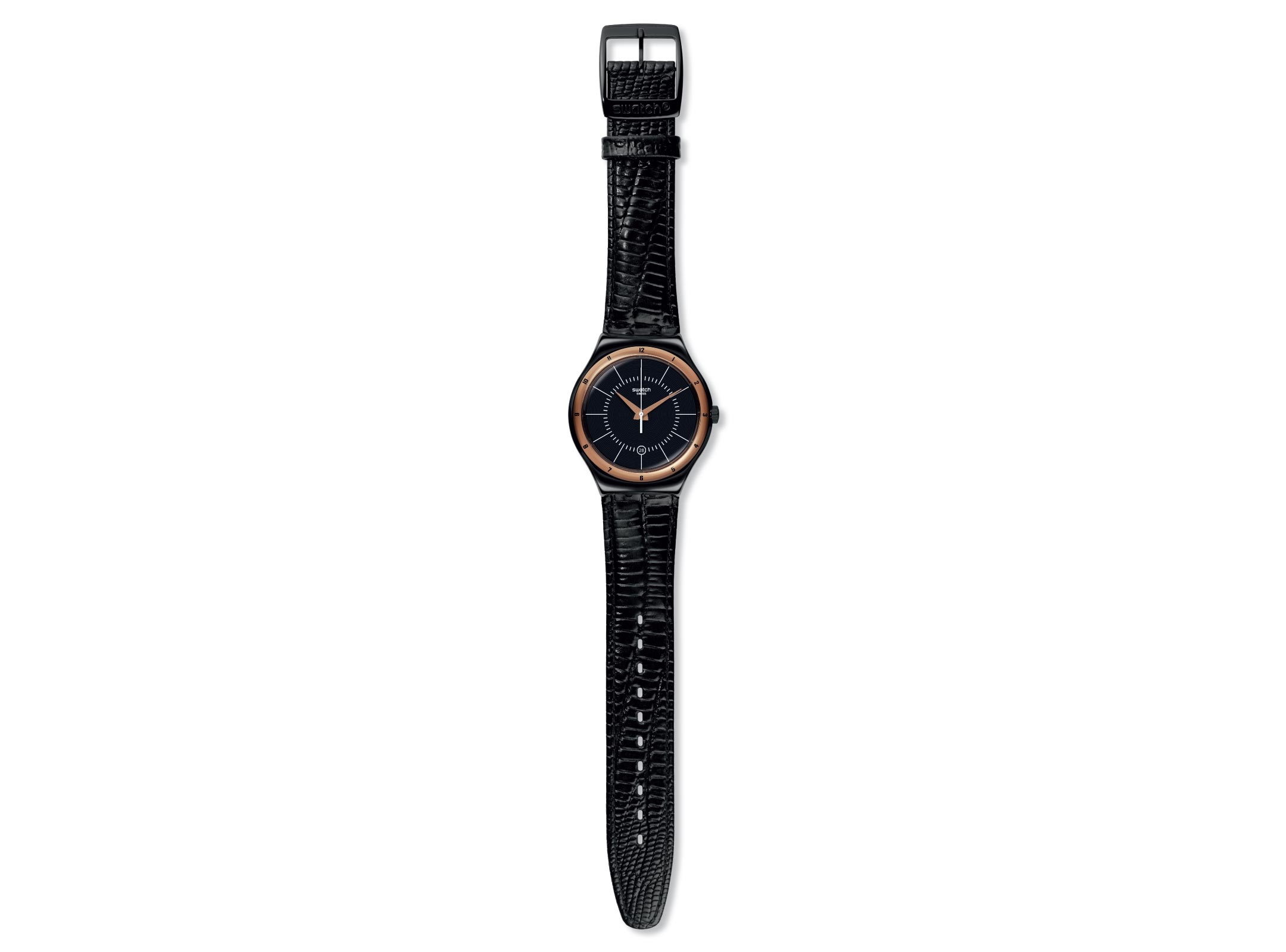 Swatch black hot sale and gold